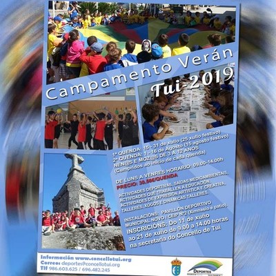O Campamento de vern do Concello de Tui contar con das quendas na segunda quincena de xullo e a primeira de agosto