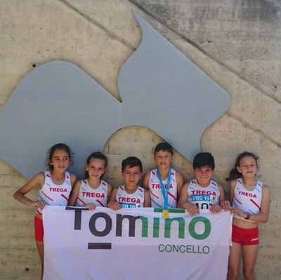 El guards lex Sierpes y las tomiesas Paula Rocha y Paula Lago, recolectan un repoker de medallas para el Atletismo Trega 