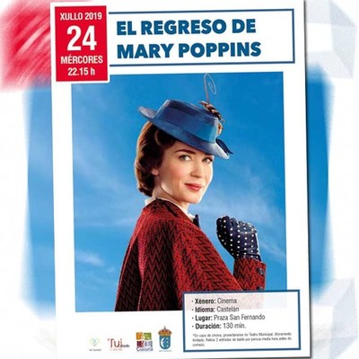 A praza de San Fernando de Tui acolle a proxeccin de -El regreso de Mary Poppins-