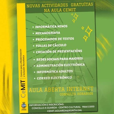 Nova programacin gratuta na Aula CeMIT da Guarda ata fin de ano 