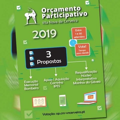 OP 2019: Trs propostas em votao at 30 de setembro em Vila Nova de Cerveira