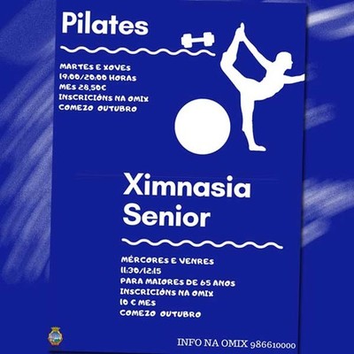 Inscricins abertas para os Cursos de Ximnasia Snior e Pilates na Guarda 