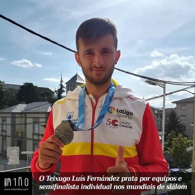 O Teixugo Lus Fernndez prata por equipos e semifinalista individual nos mundiais de sllom