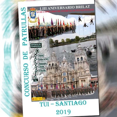 Tui acoller a sada das tropas militares que farn o Camio de Santiago