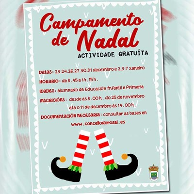 Apertura do prazo de inscricin para participar no Campamento de Nadal 2019 no Rosal