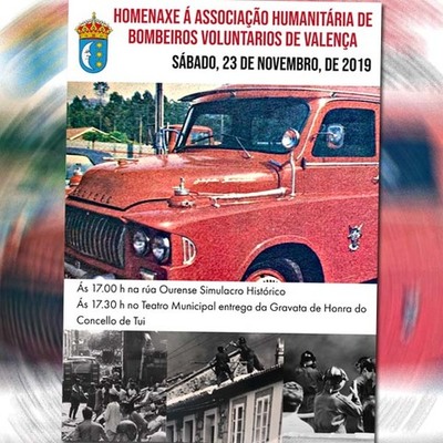 Tui homenaxea este sbado  Associaao Humanitaria de Bombeiros Voluntarios de Valena no seu centenario