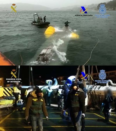 Interceptado en la costa gallega el primer -narcosubmarino- detectado en Europa 