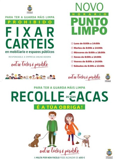 A Guarda fai un novo chamamento  concienciacin sobre a limpeza pblica e a recollida do lixo