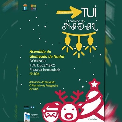 O acendido da iluminacin abre a programacin -Tui, o Camio de Nadal, o camio natural-