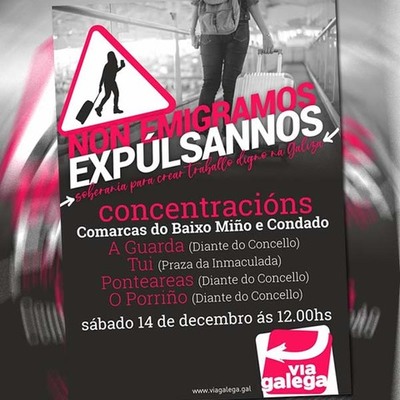 V�a Galega convoca actos simult�neos en m�is de 45 concellos para reclamar pol�ticas que dete�an a emigraci�n