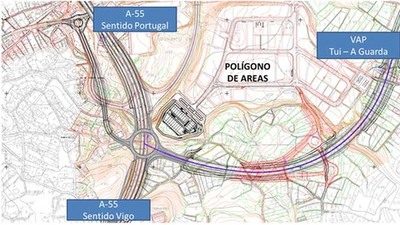 A Xunta avanza licita as obras entre a A-55 e o enlace de Areas da VAC Tui-A Guarda 
