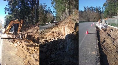 A Deputacin inicia no rosal as obras de construccin da senda peonil paralela  EP-3302 