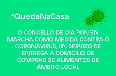 O Concello de Oia pon en marcha como medida contra o coronavirus, un servizo de entrega a domicilio de compras de alimentos de mbito local