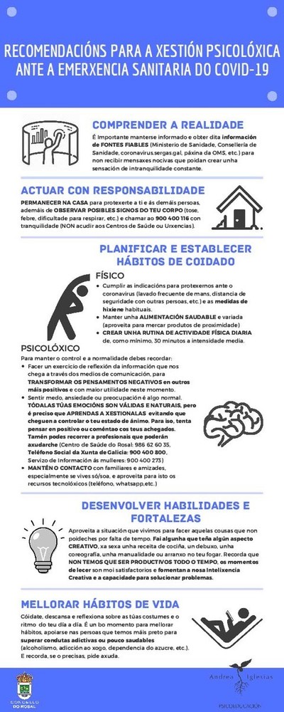 Cinco consellos para xestionar o malestar psicolxico que pode xerar a corentena