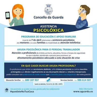 Axuda psicolxica fronte ao coronavirus na Guarda
