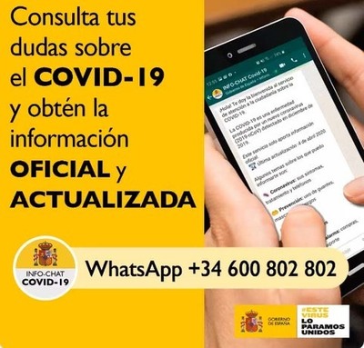 Un chat de Whatsapp para conocer informacin actualizada sobre el Covid-19