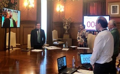 A Deputaci�n de Pontevedra celebrou o seu primero pleno telem�tico que deu luz verde �s novas medidas para paliar a crise do covid19