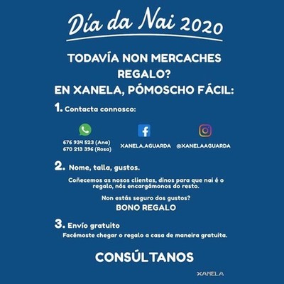 Regalos para o Da da Nai en Xanela