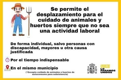 El BOE publica hoy una Orden que permite los desplazamientos para el cuidado de producciones agrcolas de autoconsumo