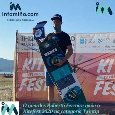 O guards Roberto Martnez gaa o Kitefest 2020 na categora Twintip