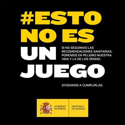 Sanidad lanza la campaa #EstoNoEsUnJuego para reforzar el cumplimiento de las medidas de proteccin frente al COVID-19