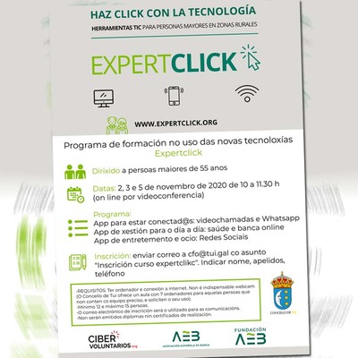As persoas maiores de 55 podern realizar o programa de formacin Expertclick en Tui