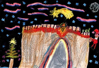 Jara Garca Coello do CEP de Caldelas  a gaadora do concurso escolar da postal de Nadal do Concello de Tui 