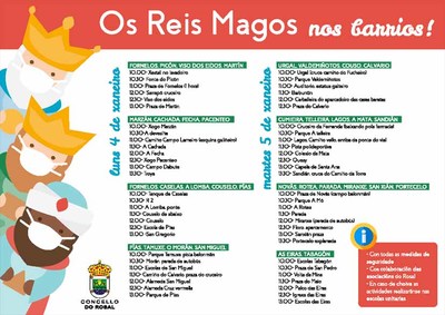 Os Reis Magos percorren os barrios do Rosal