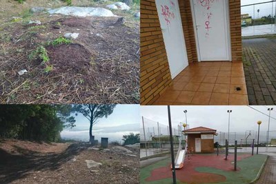 Actos vandlicos e substracin de elementos de uso pblico no Monte Santa Trega