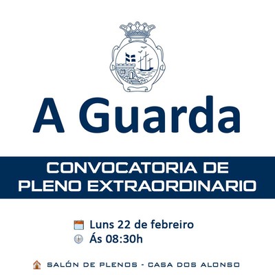 Convocatoria de Pleno extraordinario para o luns 22 de febreiro na Guarda