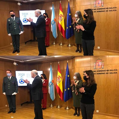 Benoit Benavides y Jos Manuel Garca, guardias civiles del Puesto de A Guarda, medalla al mrito categora de bronce con distintivo azul