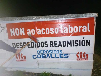 A CIG reblase contra a represin sindical na empresa Depsitos Coballes do Rosal