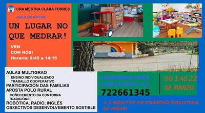 O CRA Mestra Clara Torres de Tui na procura de novas matriculacins