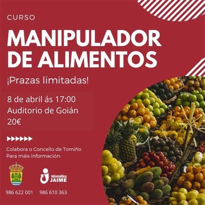 Tomio organiza un curso de manipulador de alimentos no Auditorio de Goin 