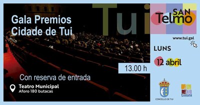 Este Luns s 13 no Teatro Municipal ter lugar a entrega dos Premios Cidade de Tui 2021