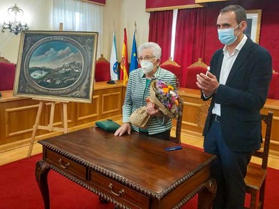 Dolores Rodal doa ao Concello de Tui un cadro de Ricardo Padn de 1870 