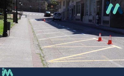 A Guarda mellora a seguridade vial co repintado horizontal en varias ras do municipio