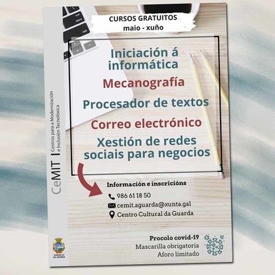 Novos cursos de alfabetizacin dixital de balde na Aula CeMIT da Guarda