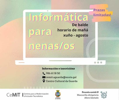 Informtica para nenas/os: formacin de balde na Aula CeMIT da Guarda para este vern