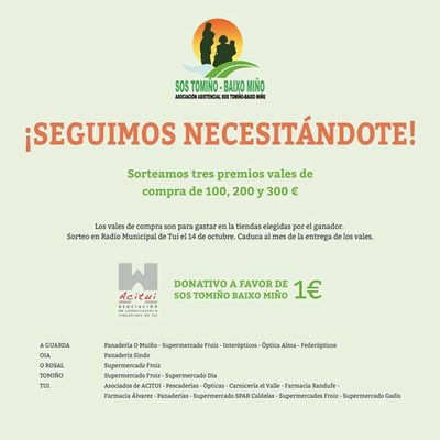 SOS-Tomio Baixo Mio lanza rifas solidarias parala compra de alimentos de primera necesidad