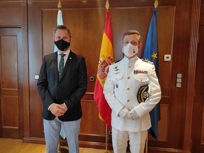 Jos Miones agradece al comandante naval del Mio el trabajo de la unidad en la frontera con Portugal durante la pandemia del COVID19