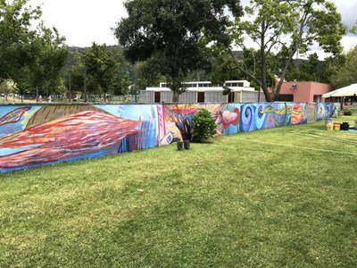 Accio de Carvalho pinta mural de 50 metros no Aquamuseu do Rio Minho