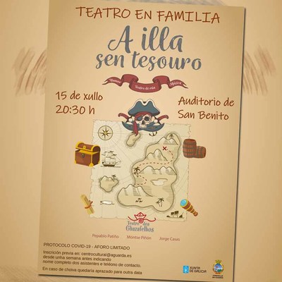 Teatro familiar con -A Illa sen Tesouro- este xoves na Guarda