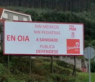 Os Socialistas de Oia continan coa sa campaa en favor da sanidade pblica