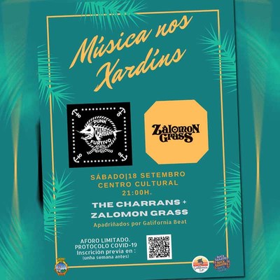 Concerto Msica nos Xardns este sbado con The Charrns + Zalomon Grass