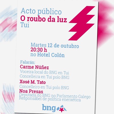 Acto do BNG de Tui sobre o roubo na factura da luz
