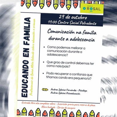 O Rosal ofrece este venres unha charla sobre comunicacin familiar con adolescentes