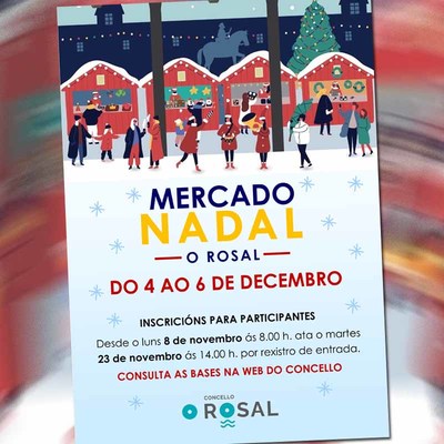O mercado de Nadal do Rosal ter oito postos adicados a artesana, asociacins e vendedores gastronmicos