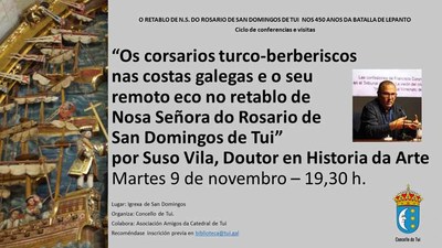 O historiador tudense Suso Vila pecha o ciclo de conferencias sobre o retablo da batalla de Lepanto