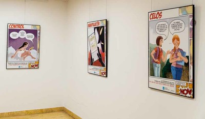 O anexo da Sala Municipal de Exposicins acolle a mostra  Violencia de xnero. . . Dille NON!!